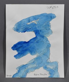 Ancienne école américaine de New York - Figure abstraite minimaliste - Peinture signée MCM