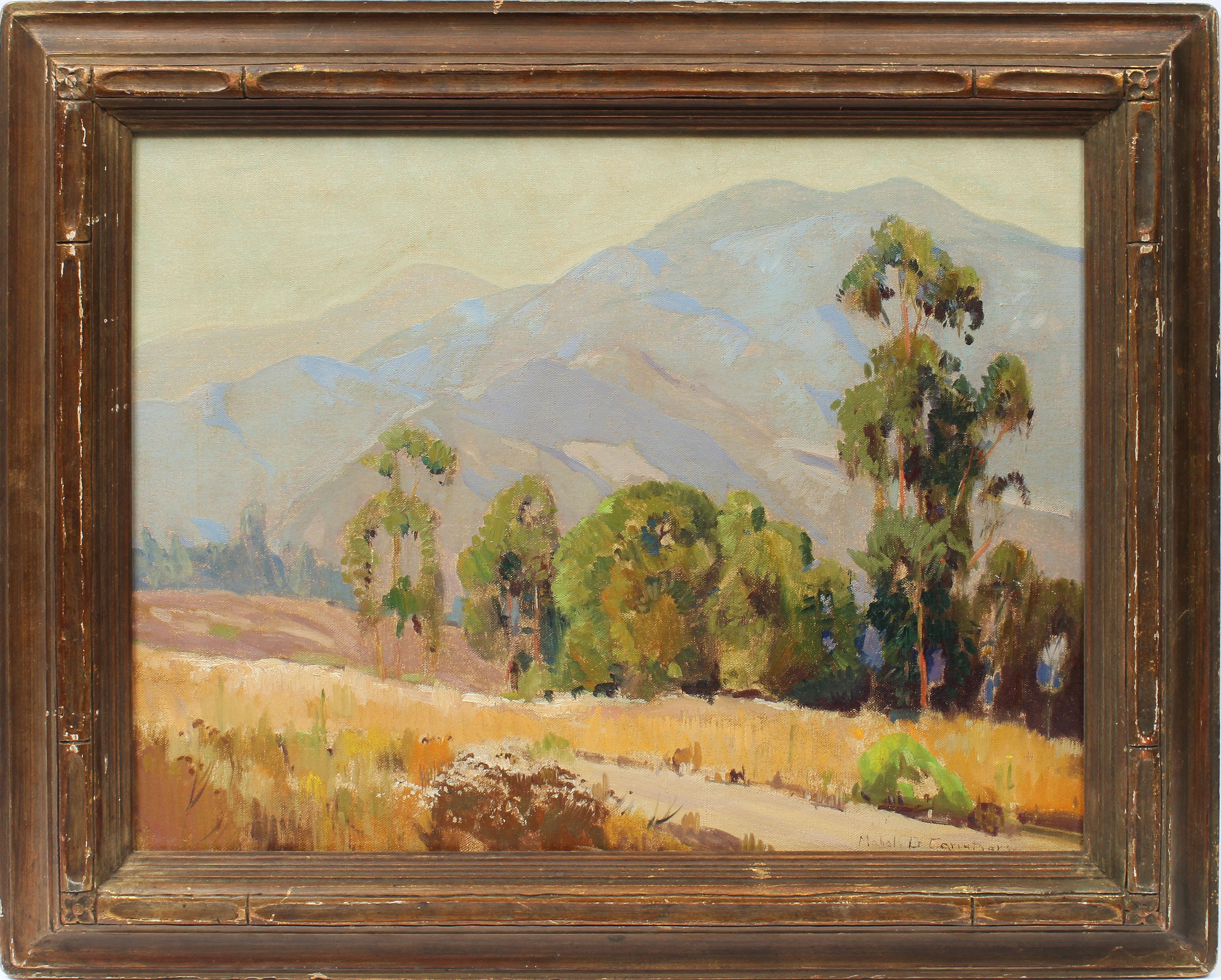 Mabel Carruthers Landscape Painting - Antique American California Plein Aire Woman Artist Impressionist Oil Painting