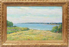 Antique American Impressionist Boothbay Harbor Maine Coastal Summer Oil Painting