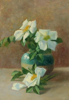 Antique American Oil Painting Still Life Flora Rare 19th Century New York Jersey