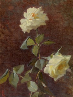 Antique American Oil Painting Still Life Flora Rare 19th Century New York Jersey