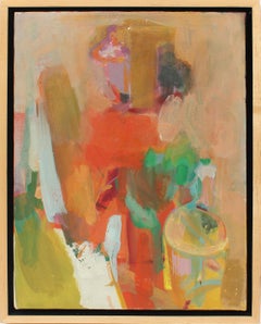 Antique American Female Modernist Abstract Expressionist New York Oil Painting