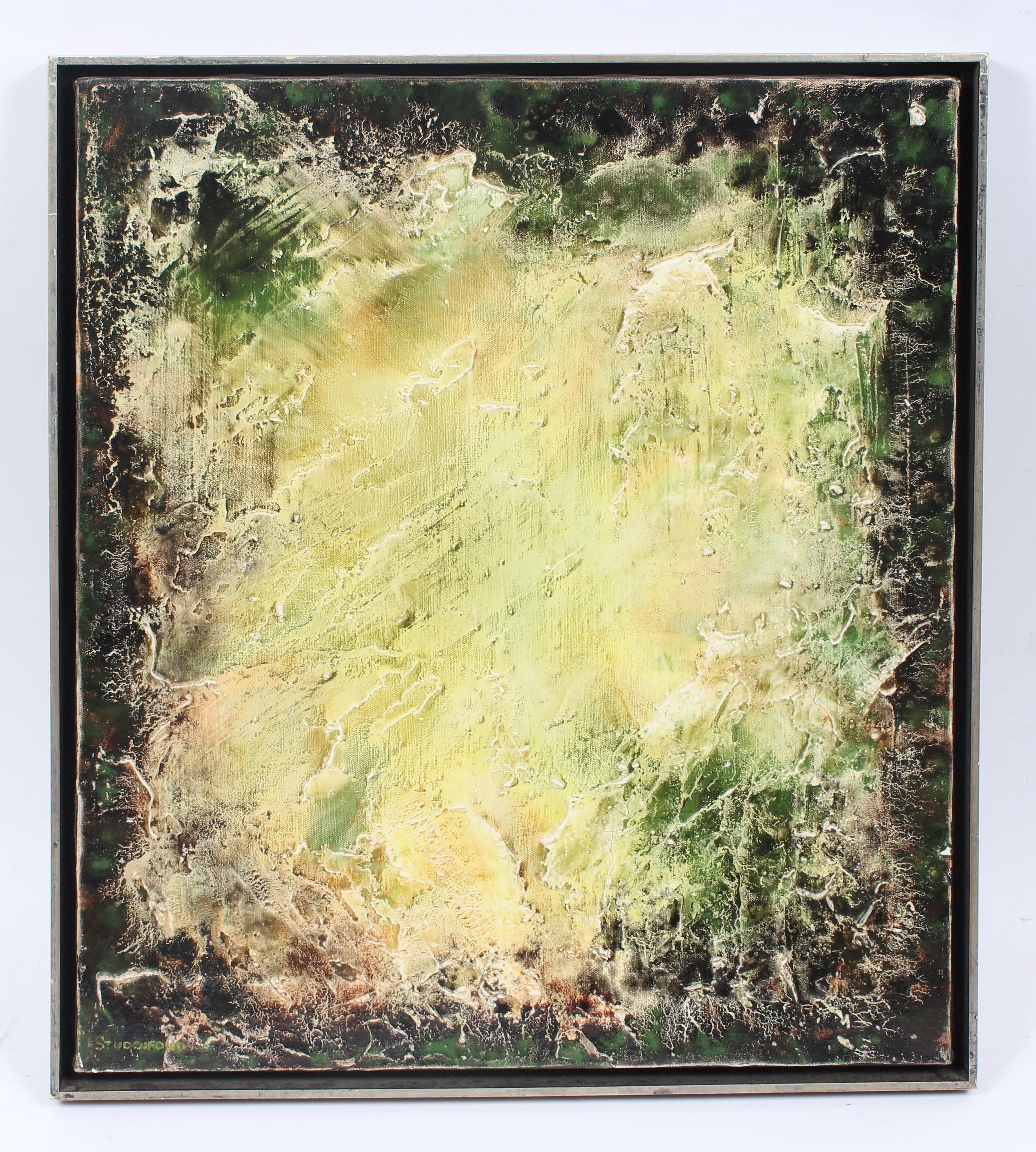 Antico dipinto a olio astratto modernista americano originale - Painting di William Henry Studdiford