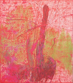 Baum #1 – Abstrakte Kunst, Moderne Kunst, Zeitgenössische Kunst, 21. Jahrhundert, Ölfarbe, Wald, rot