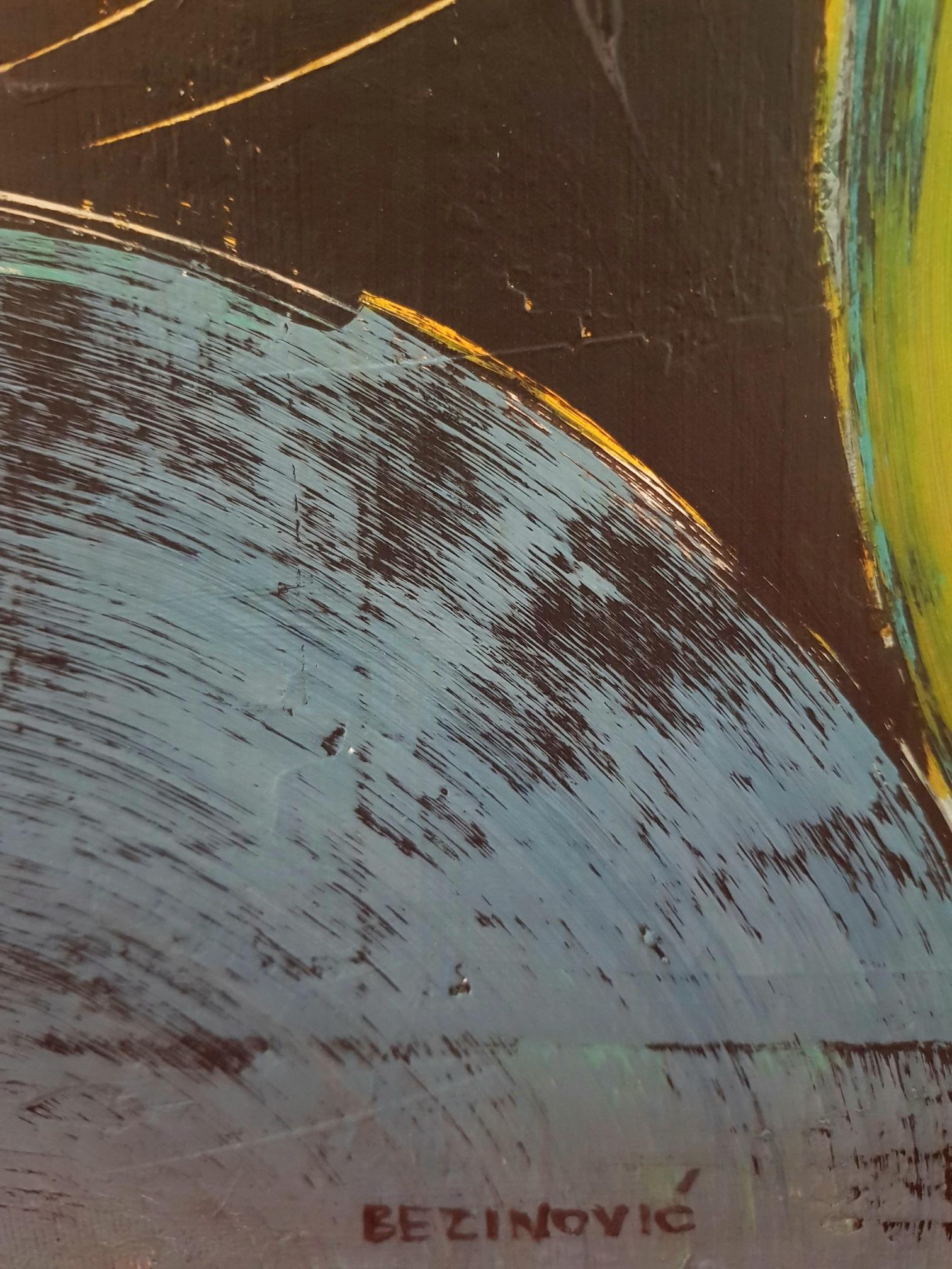 Clouds - Abstrakte Farbe:: Acryl:: Minimalistisch:: Geometrisch:: Farben:: Zeitgenössisch (Schwarz), Abstract Painting, von Aleksandar Bezinovic