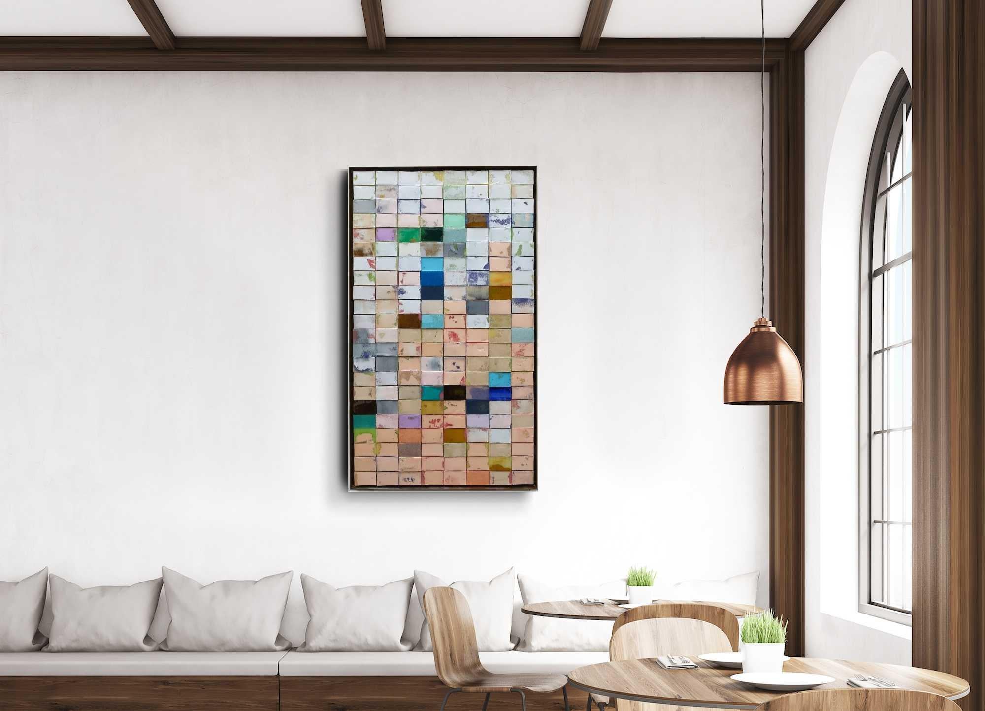 Mosaik 1306 - Contemporary, Abstract art, Acrylic, Resin, Colourful, 21st C - Abstract Geometric Mixed Media Art by Fahar Al-salih