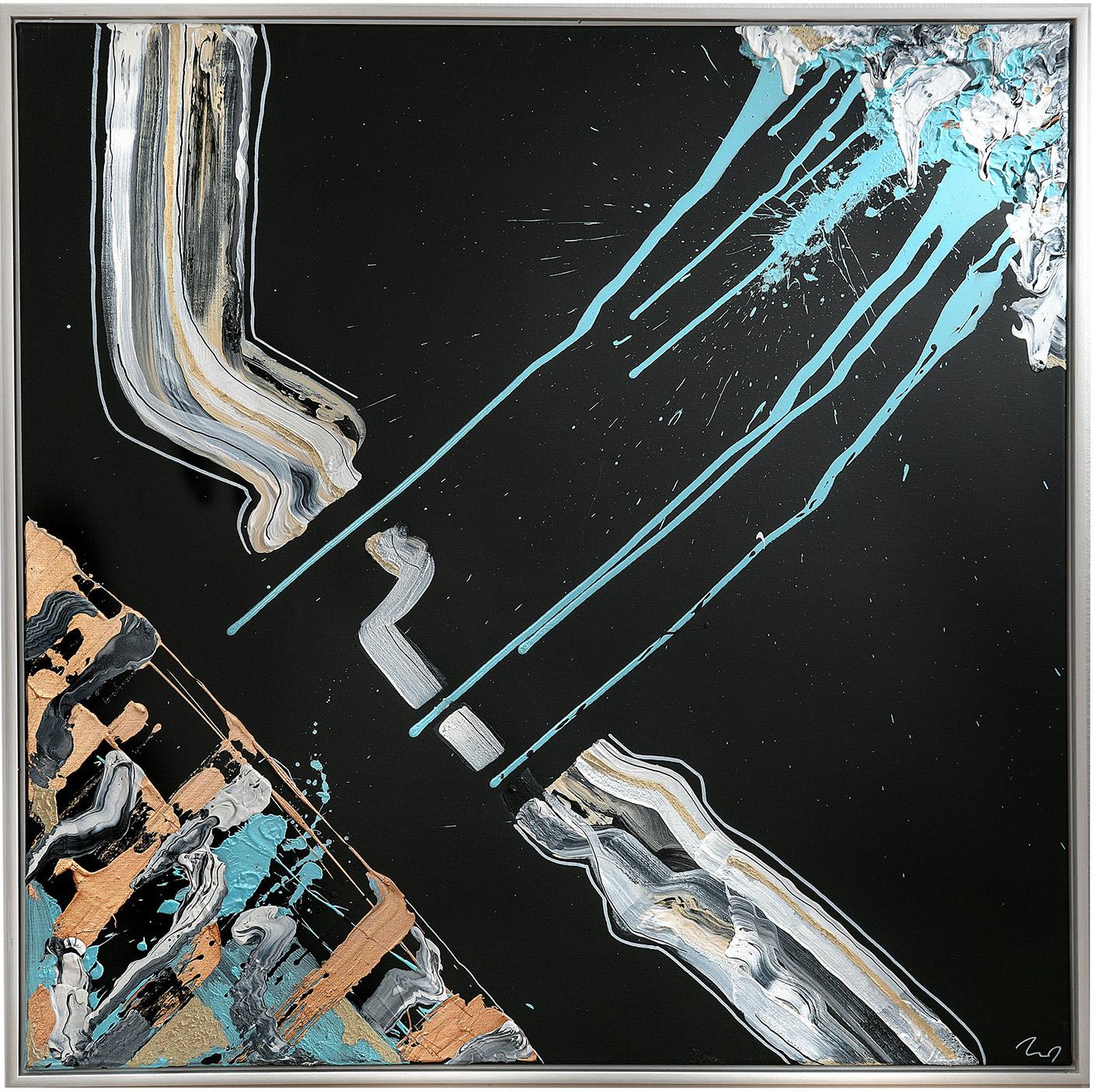 Daniela Naumann Abstract Painting - AQUA edition furore - abstract art, Contemporary art, black, minimalistic, 21stC