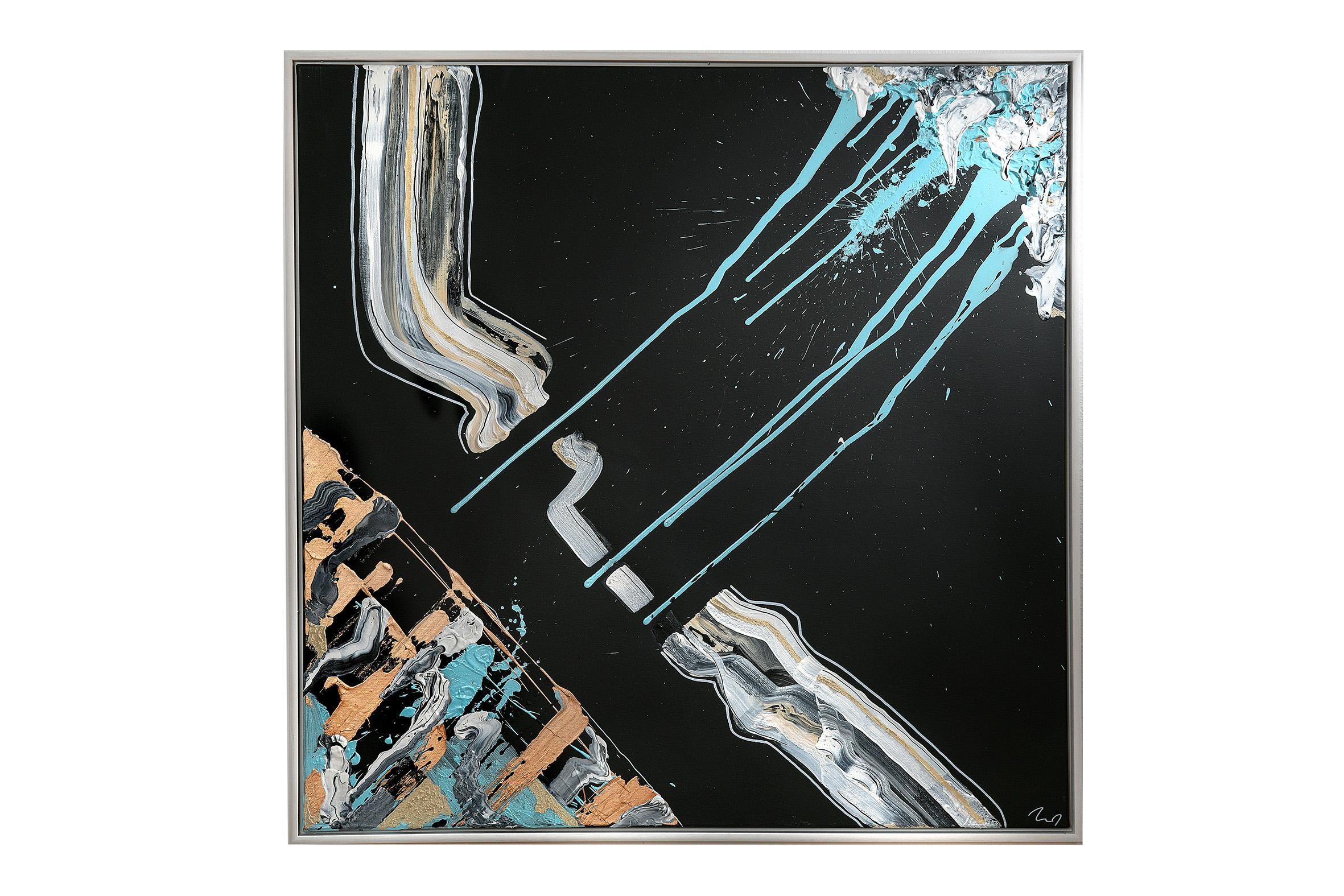 AQUA edition furore - abstract art, Contemporary art, black, minimalistic, 21stC - Painting by Daniela Naumann