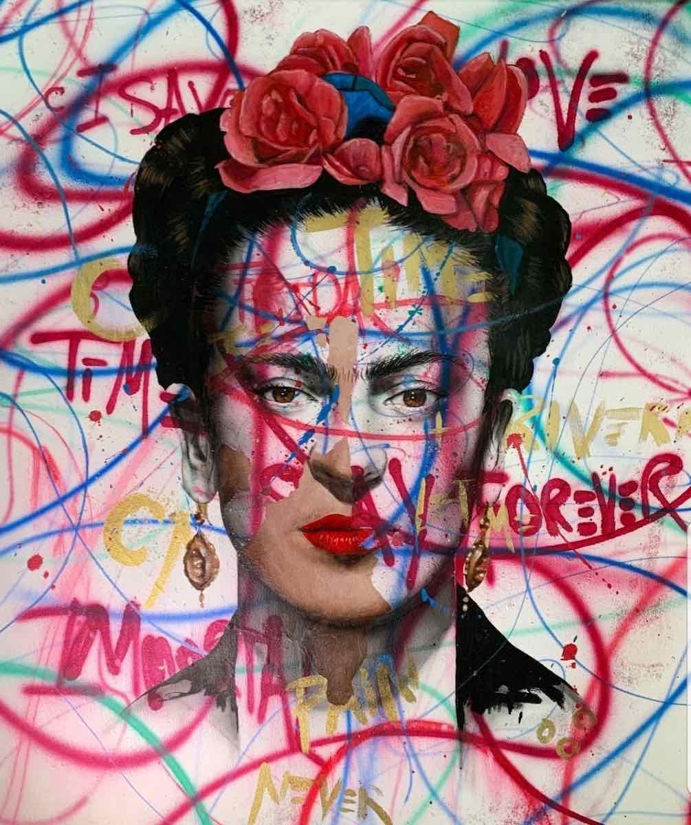 Grafy Figurative Painting - Immortal Frida- Pop Art, Frida Kahlo, Popart, 21stC., Contemporary Art, Painting