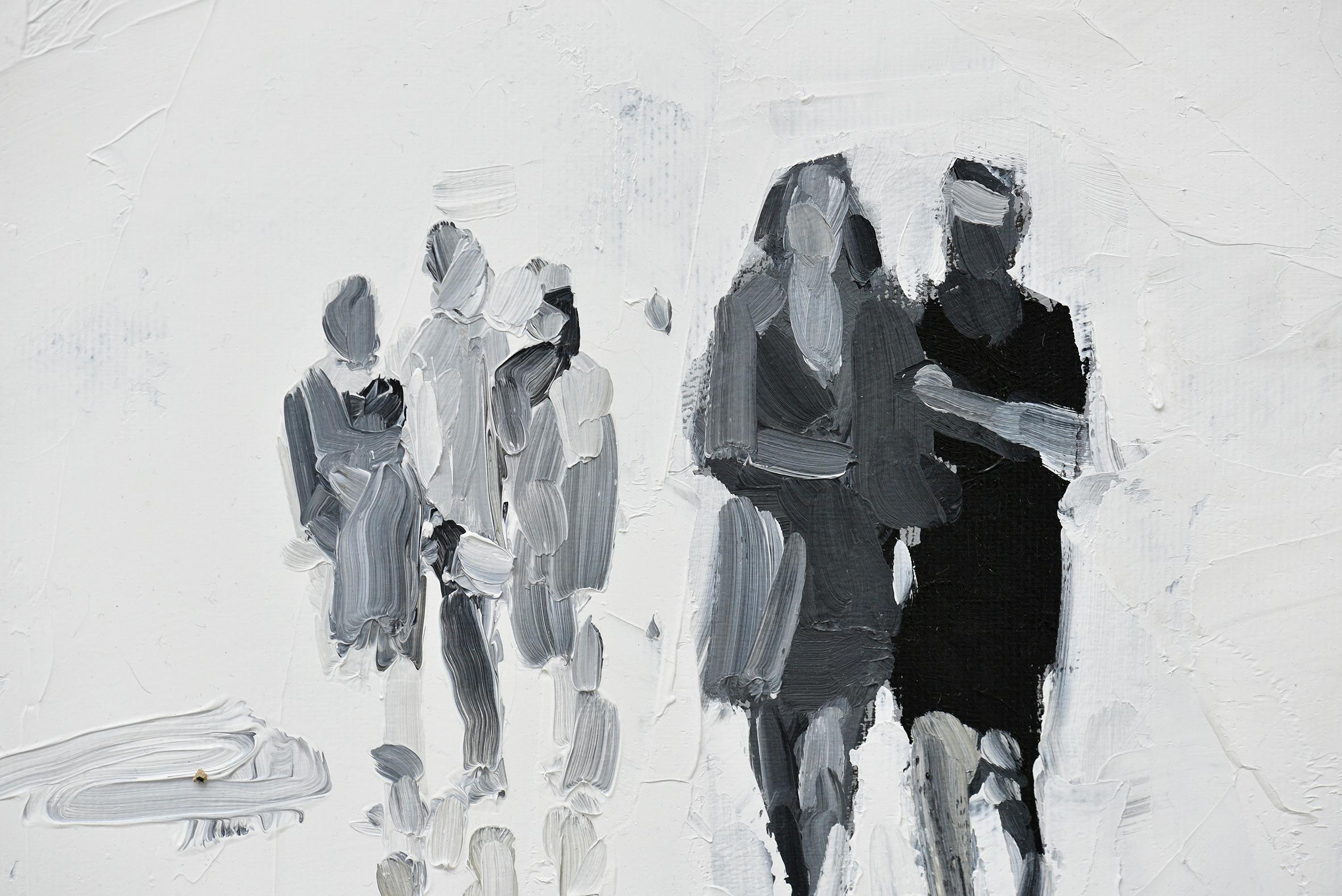 Walking Wounded - Minimalist, Oil on Canvas, 21st Century,  Figurative Painting For Sale 1
