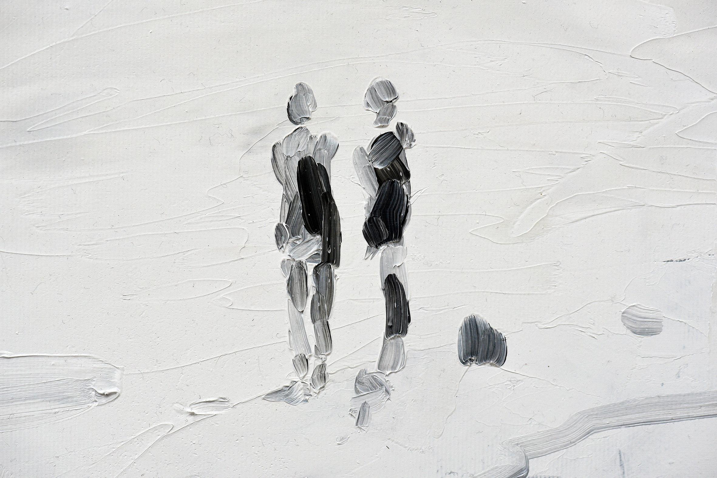 Walking Wounded - Minimalist, Oil on Canvas, 21st Century,  Figurative Painting For Sale 2