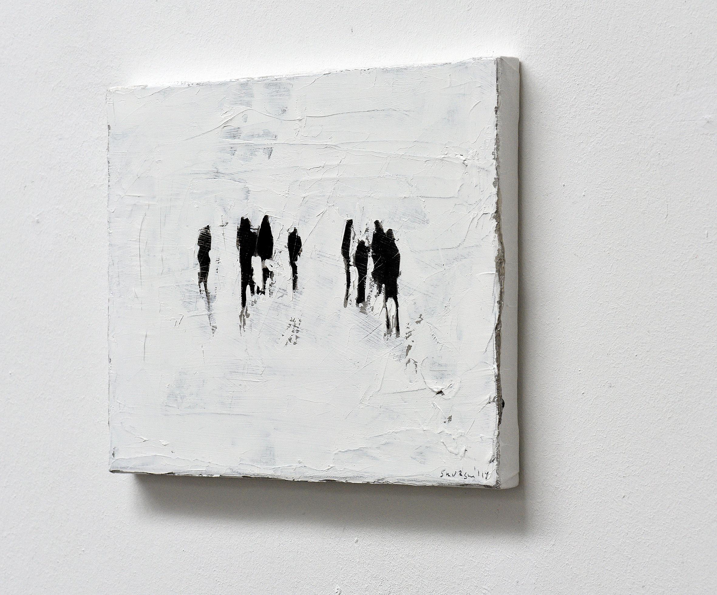 Office - Minimalist, Oil on Canvas, 21st Century,  Figurative Painting, White For Sale 2