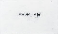 Roe Deers - Minimalist, Oil on Canvas, 21st Century, Animals Painting