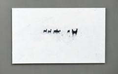 Roe Deers - Minimalist, Oil on Canvas, 21st Century, Animals Painting