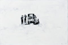 Climate change - Minimalist, Oil, 21st Century, Figurative Painting, Oldtimer