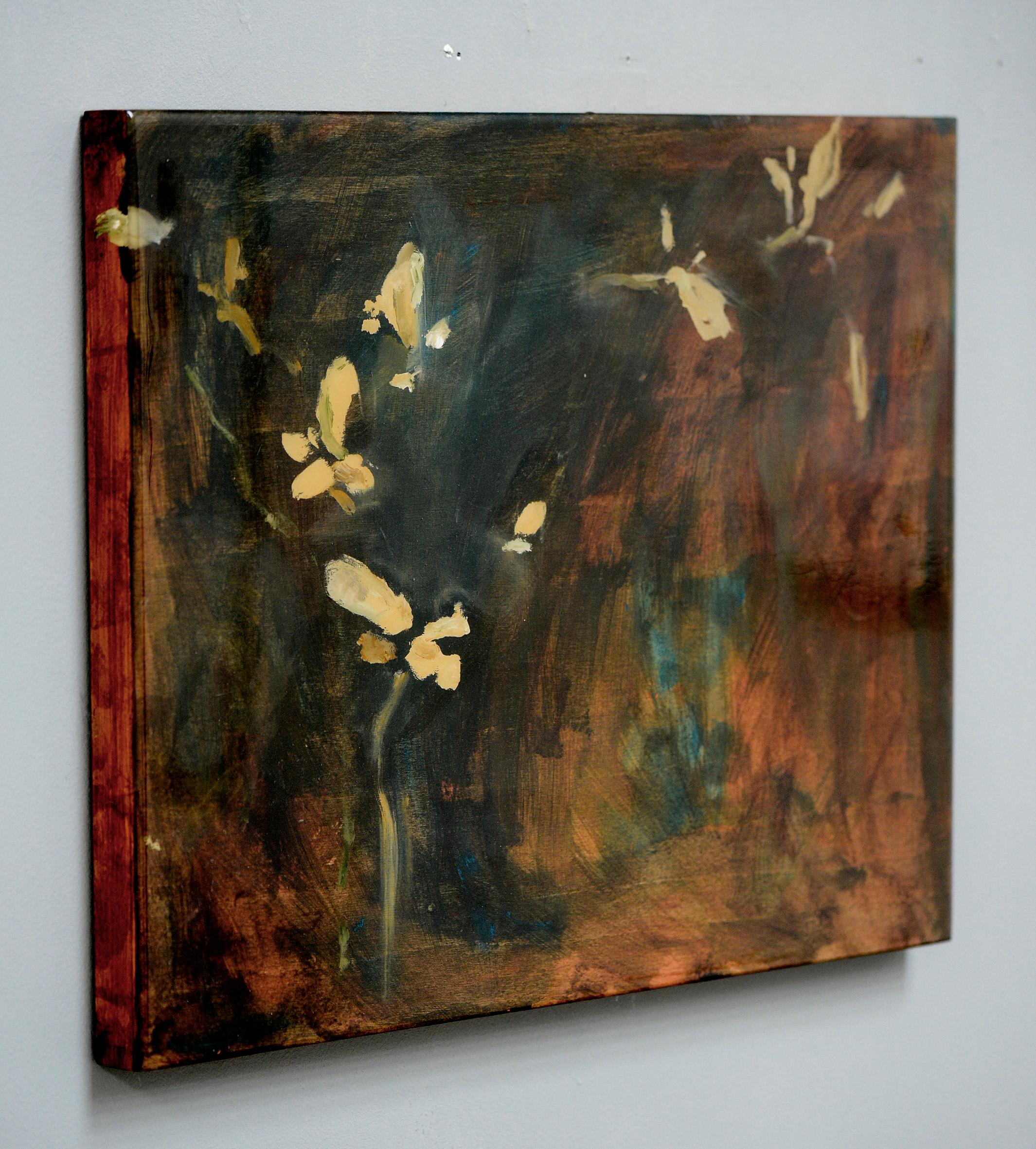 Astwerk_88- Minimalist, Acrylic, Resin on Wood, 21st Century, Floral Painting For Sale 3