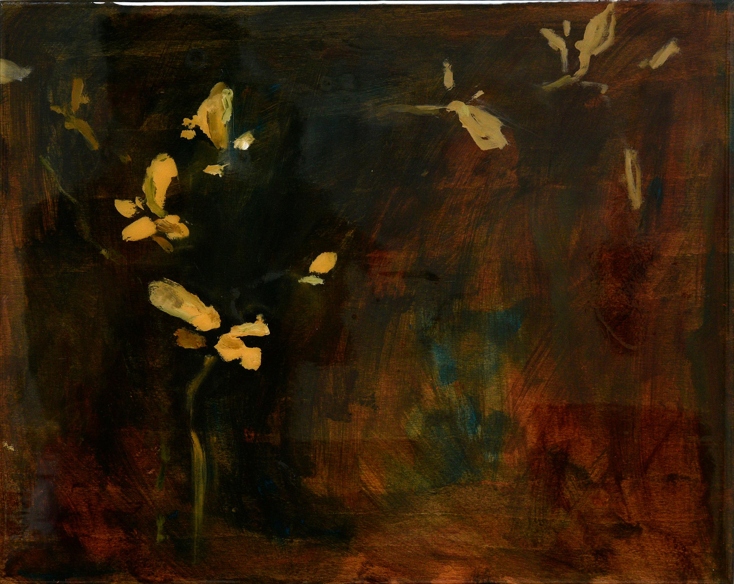 Joanna Skurska Landscape Painting - Astwerk_88- Minimalist, Acrylic, Resin on Wood, 21st Century, Floral Painting