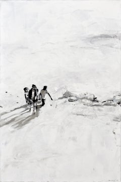 Stardust - Minimalist, Oil on Canvas, 21st Century,  Figurative Painting, White