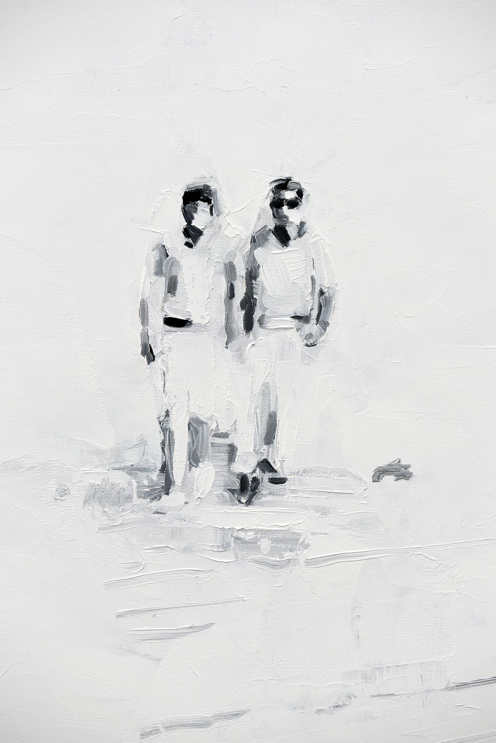 Epiphany - Minimalist, Oil on Canvas, 21st Century, Figurative Painting, men For Sale 2
