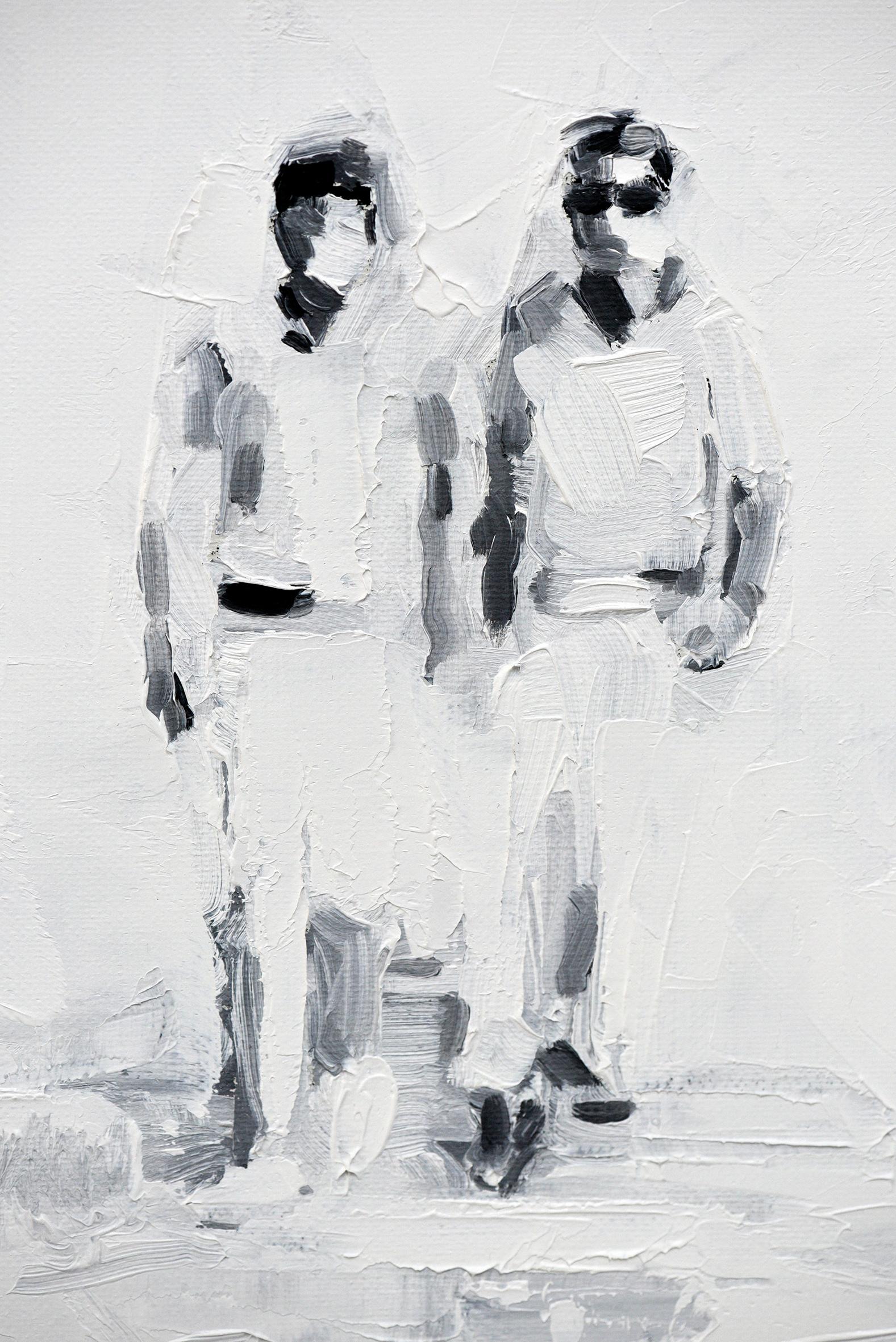 Epiphany - Minimalist, Oil on Canvas, 21st Century, Figurative Painting, men For Sale 3