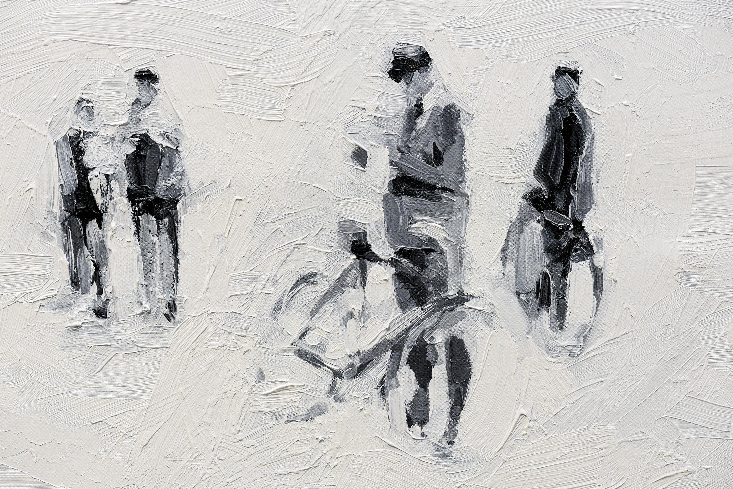 Die Partei - Minimalist, Oil on Canvas, 21st Century, Figurative Painting For Sale 4