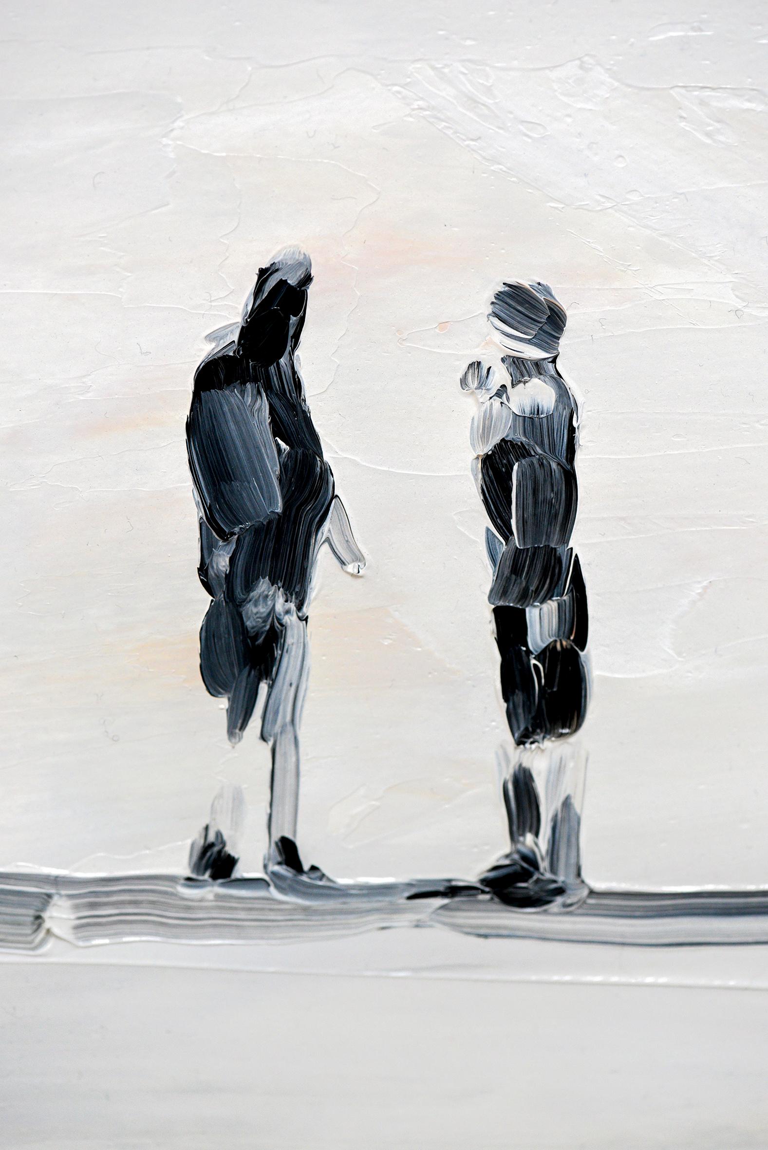 Steppingstone - Minimalist, Oil on Canvas, 21st Century, Figurative Painting For Sale 4