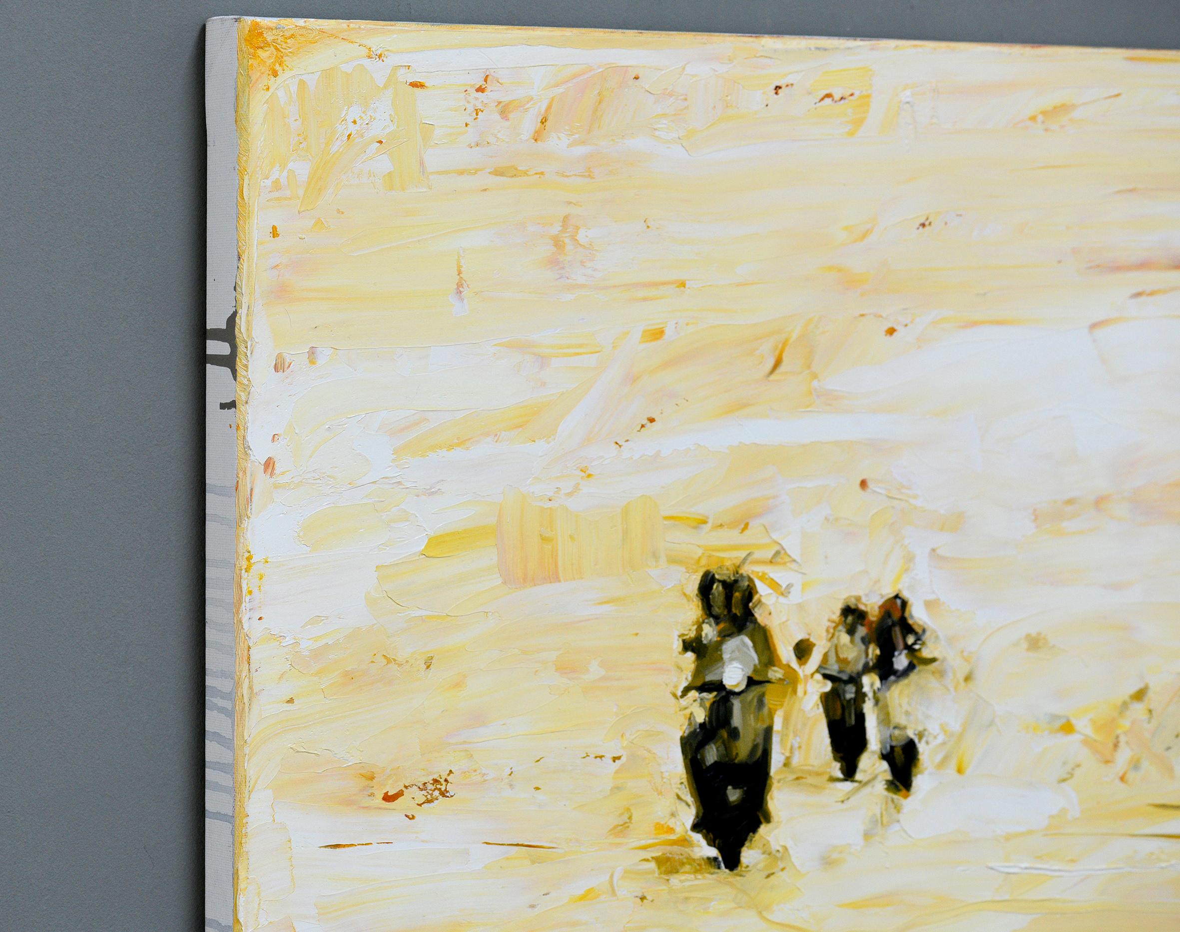 Scooters - Minimalist, Oil on Canvas, 21st Century, Figurative Painting For Sale 6