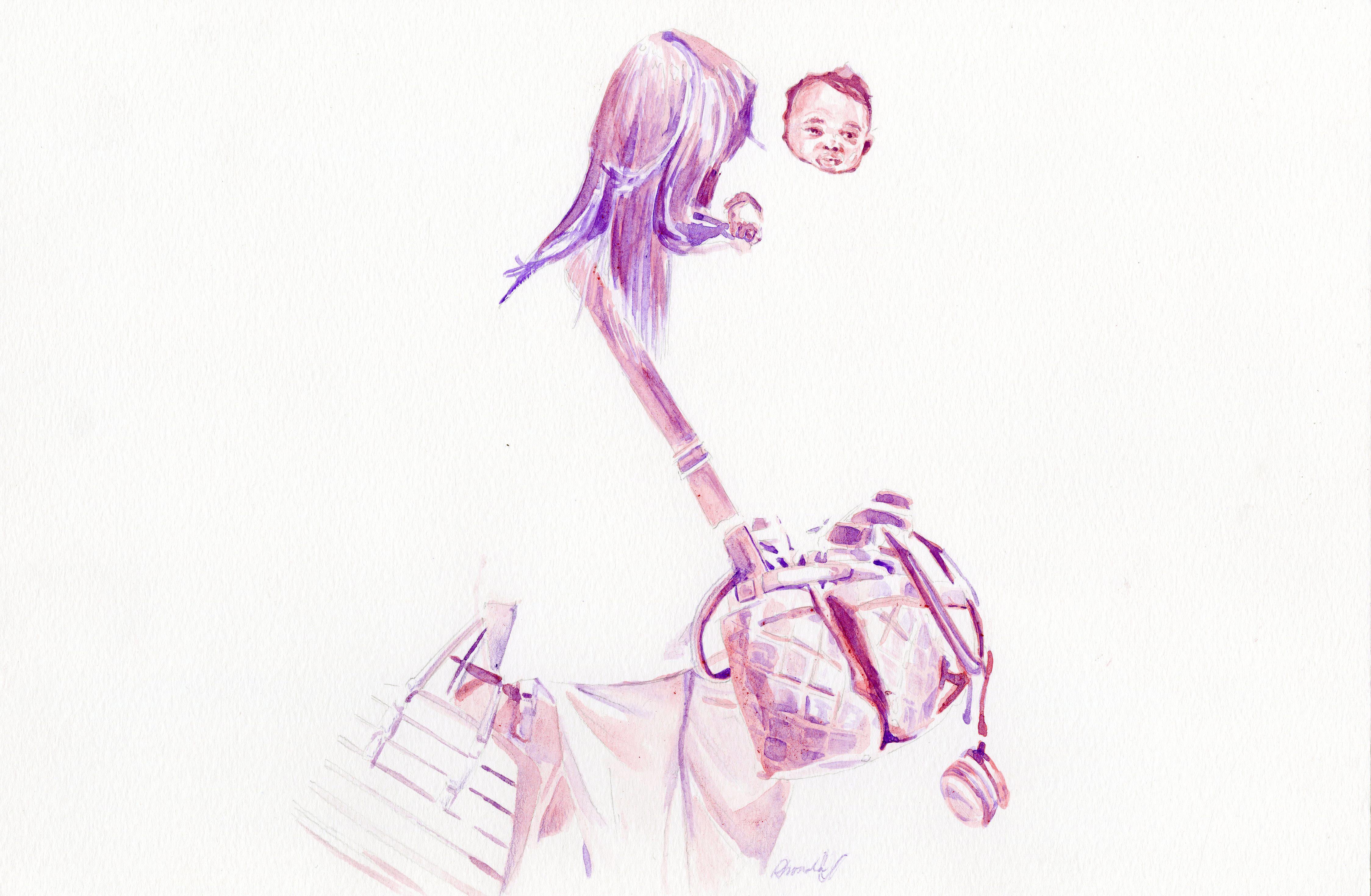 Figurative Art di Darius Steward - Bagaglio (schizzo n. 4)