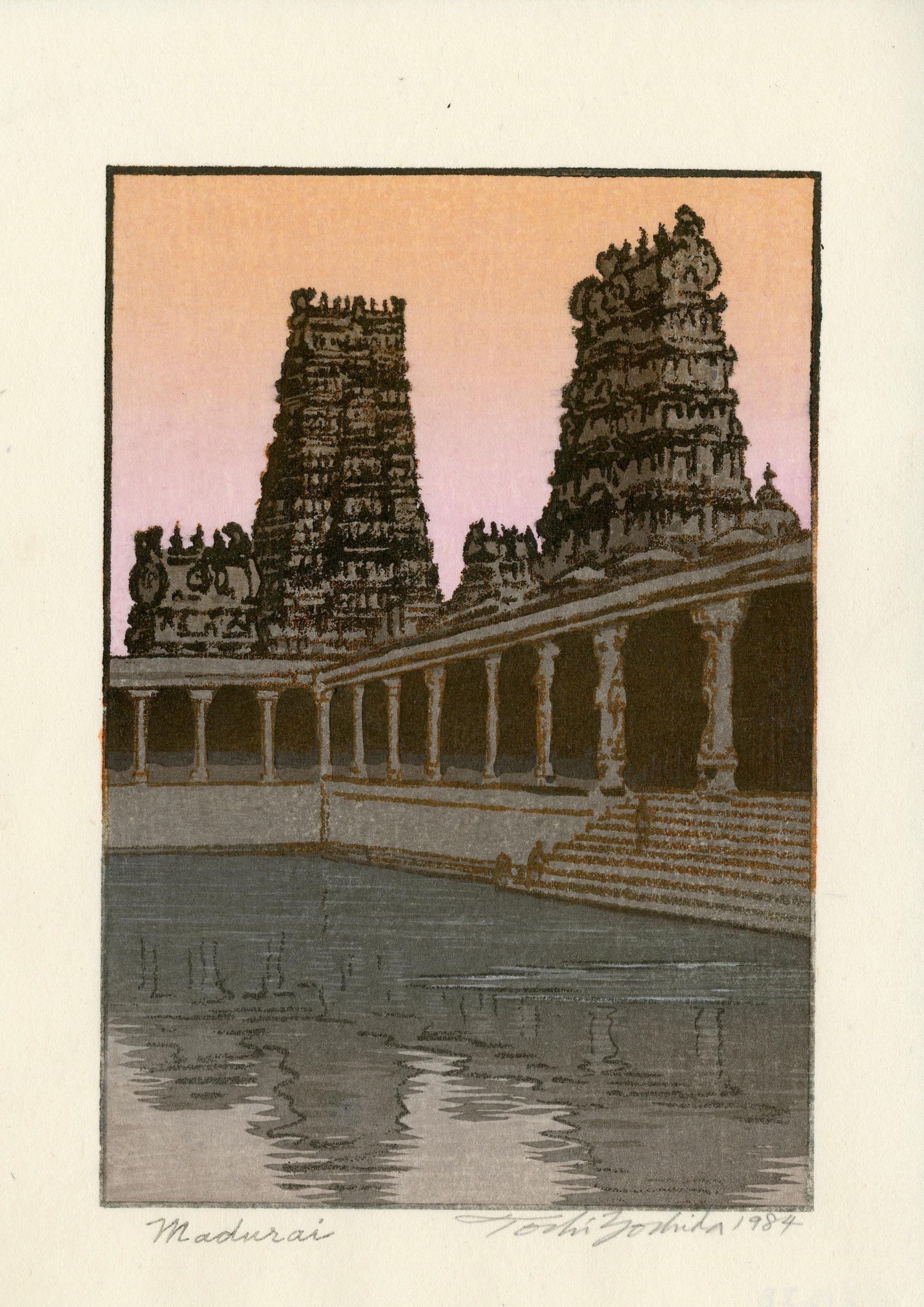Toshi Yoshida Landscape Print – Madurai