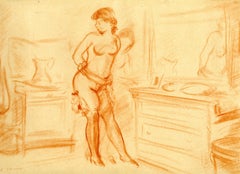 Ohne Titel (Woman in Stockings), stehender weiblicher Akt auf der Rückseite, doppelseitig