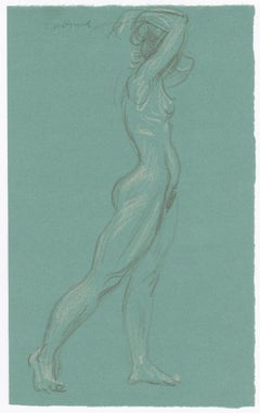 Double sided drawing: Standing Female Nude in Profile, Verso: Standing Female