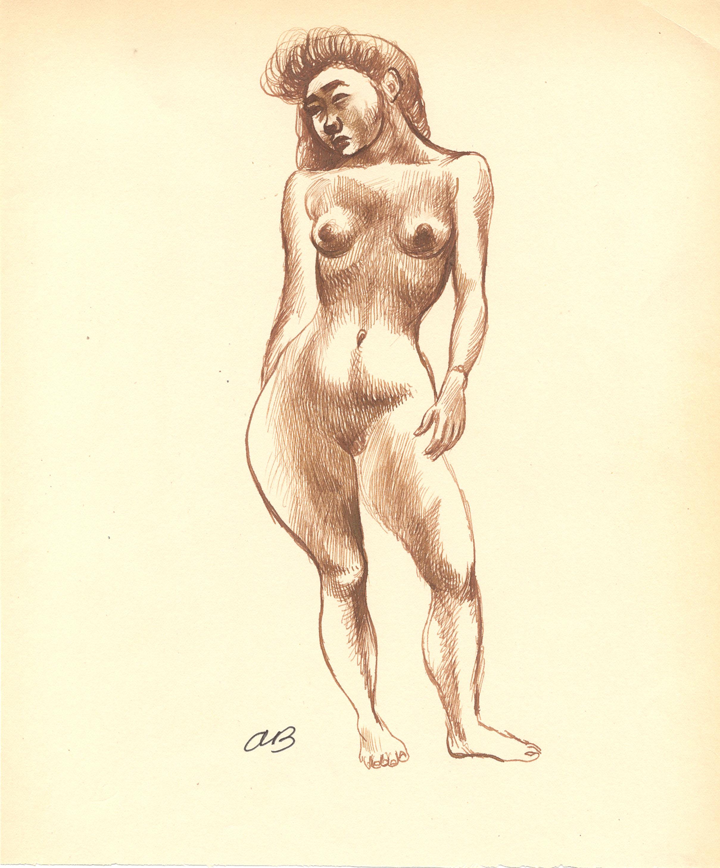Standing Female Nude - Art by Aaron Bohrod