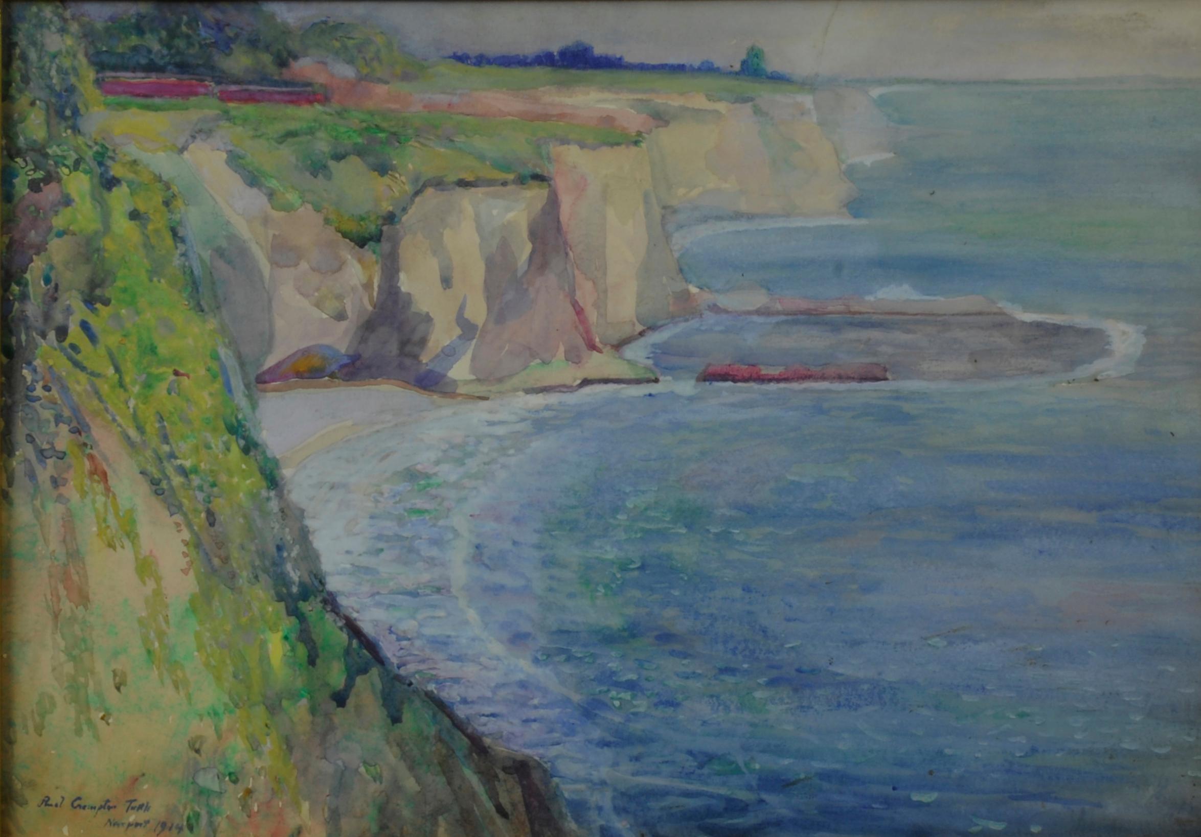Ruel Crompton Tuttle Landscape Art - Newport or The Cliffs at Newport