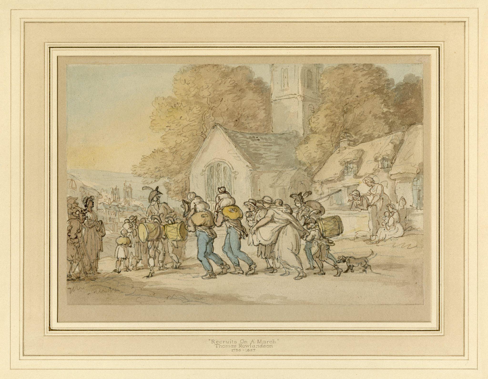 Thomas Rowlandson - Recruits on a March For Sale at 1stDibs