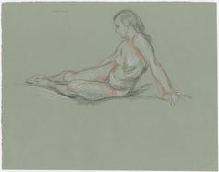 Reclining Female Nude Leaning on One Arm