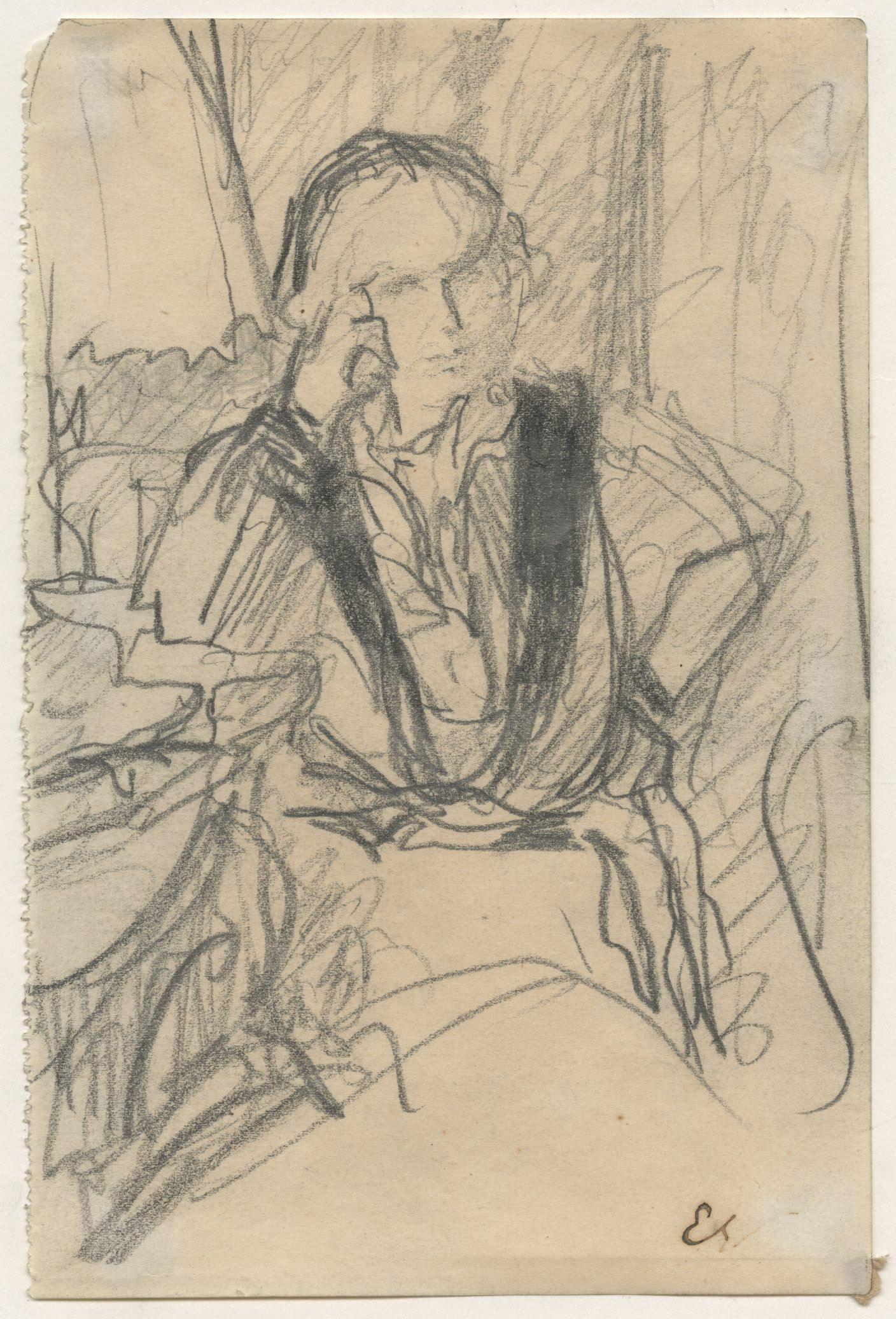 Study of Lucie (Ralph) Belin seated in an interior