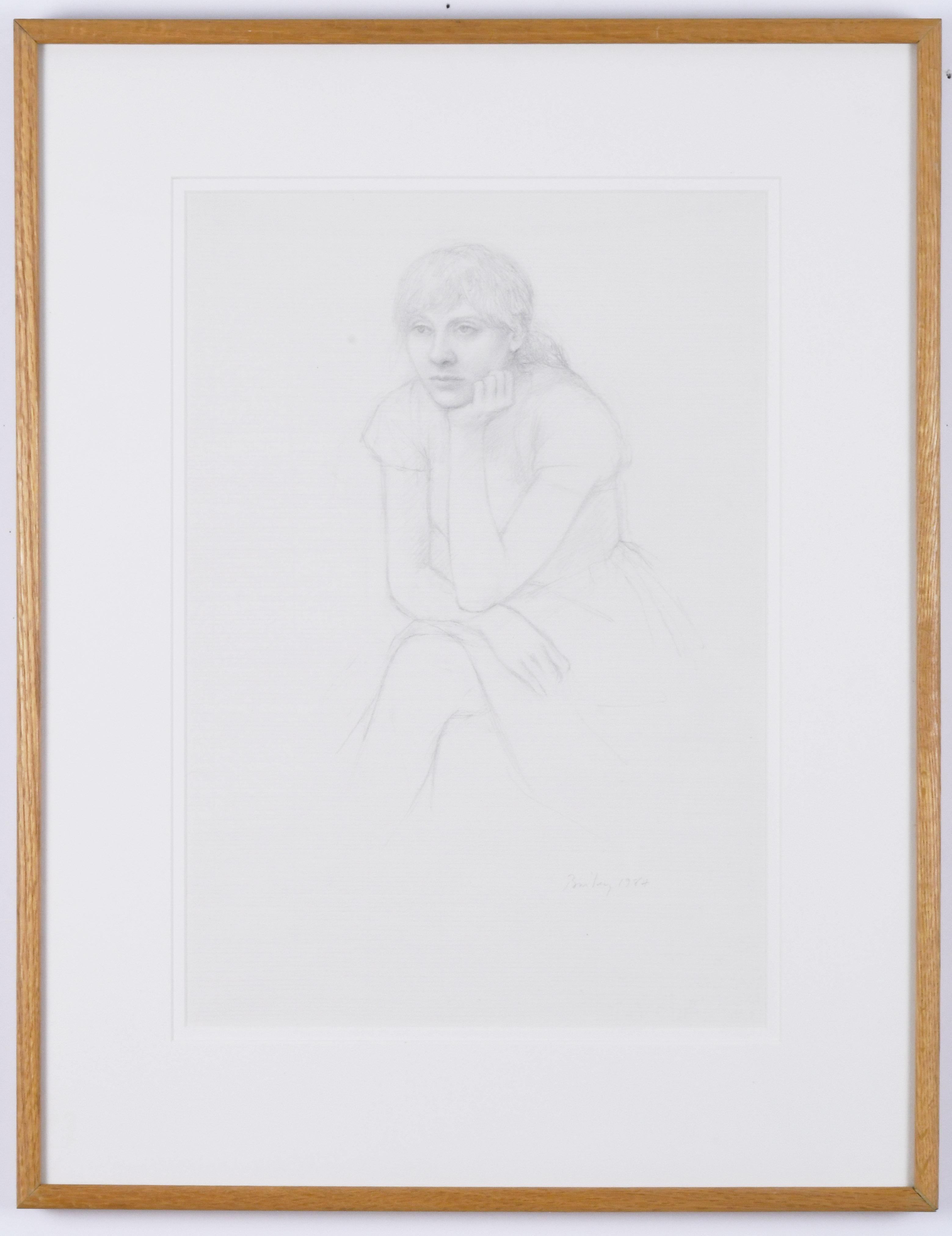 Figurative Art William H. Bailey - Femme assise, main gauche au menton