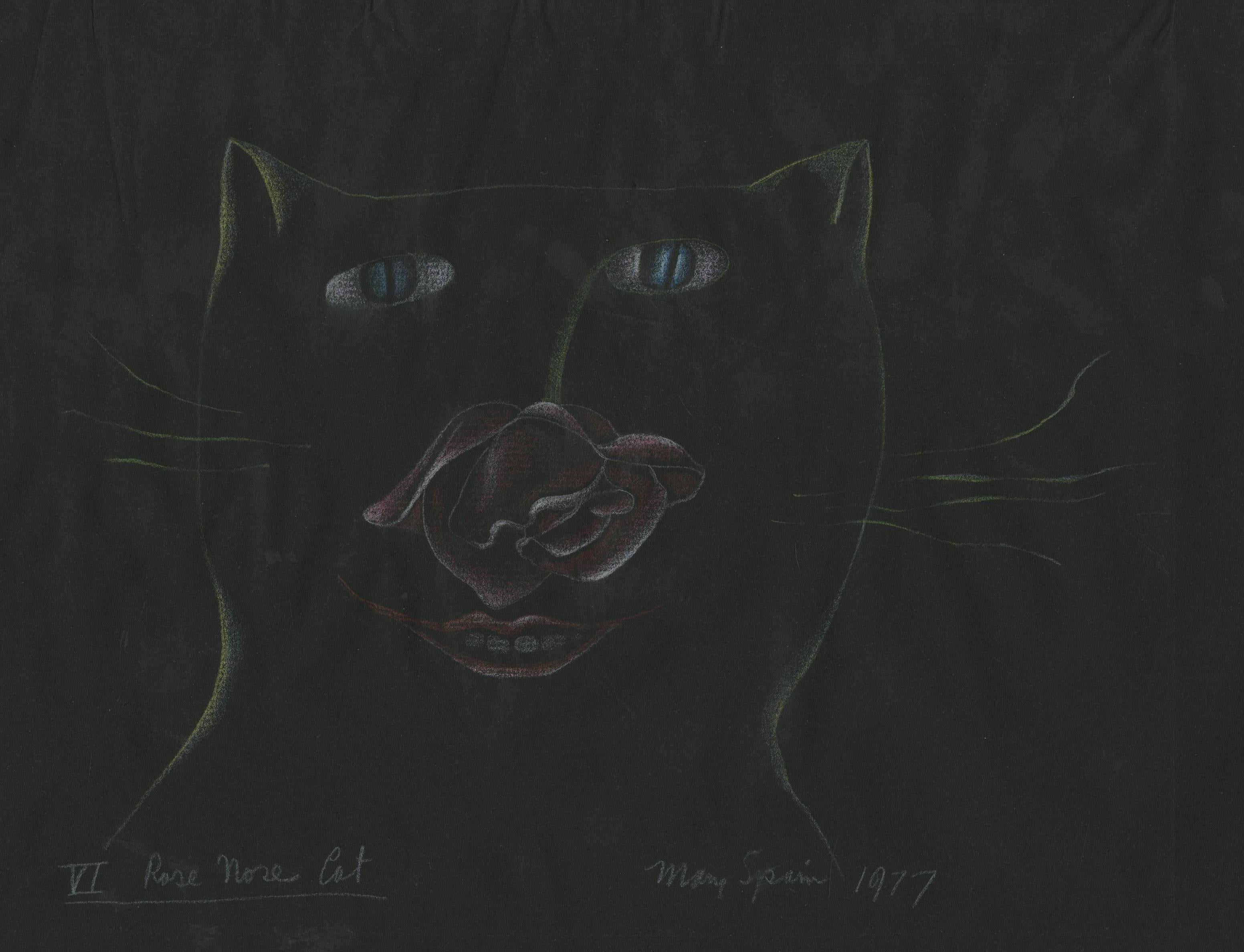 Mary Spain Animal Art - VI Rose Nose Cat