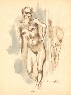 Vintage Nude in a Mirror