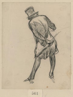 Antique Untitled (Standing man with umbrella behind)