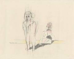 Two Boys (one standing, the other seated and drawing)