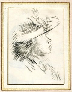 Sketch of a woman's head in profile