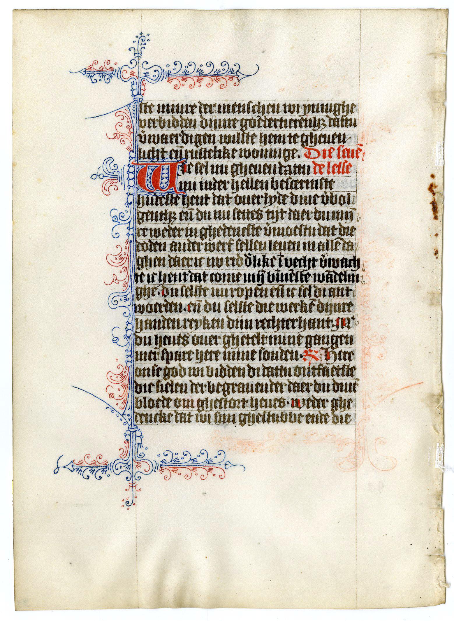 Folio from a Book of Hours, c.1475 Delft (Holland)
