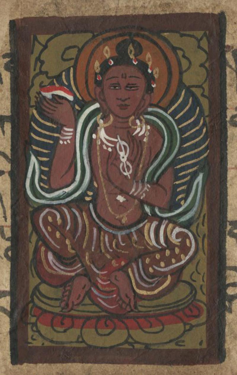 Unknown Tibetan Figurative Art – Dharma Prayer Buch Manuscript Folio