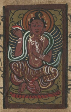 Antique Dharma Prayer Book Manuscript Folio