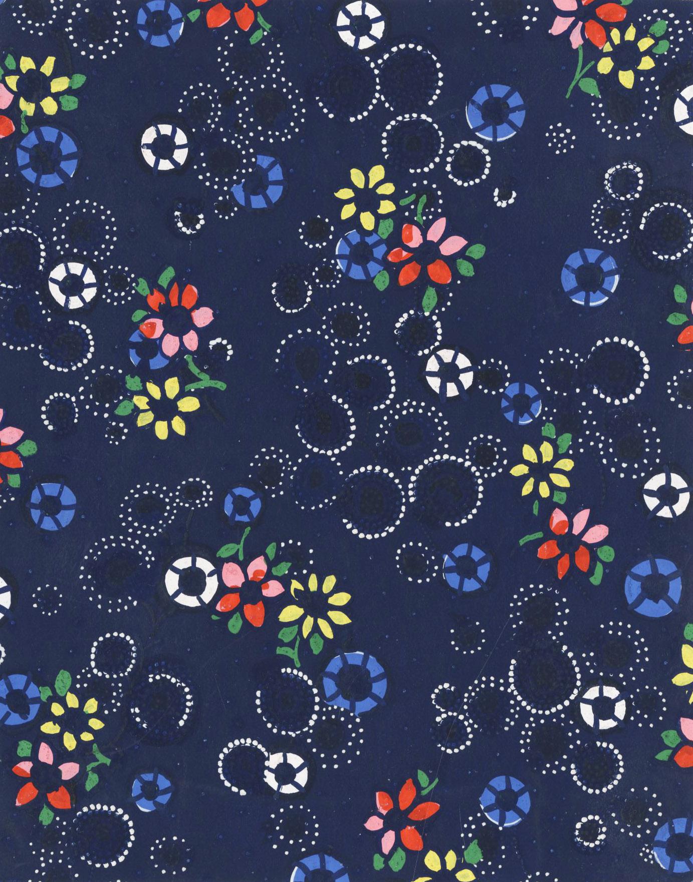 Arthur Litt Abstract Drawing – Untitled Fabric Design