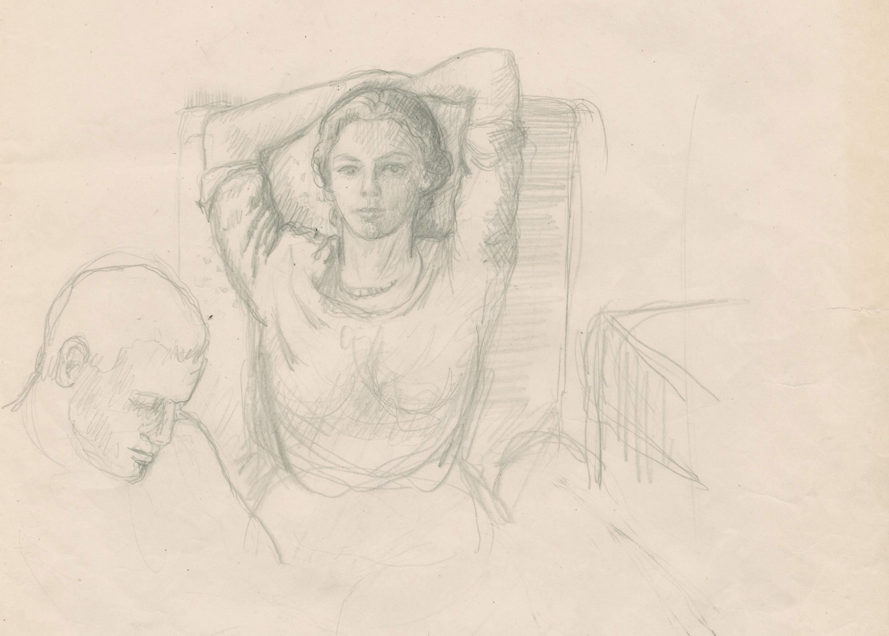 Self-Portrait con braccia sopra la testa, vignetta su Paul Cadmus a sinistra