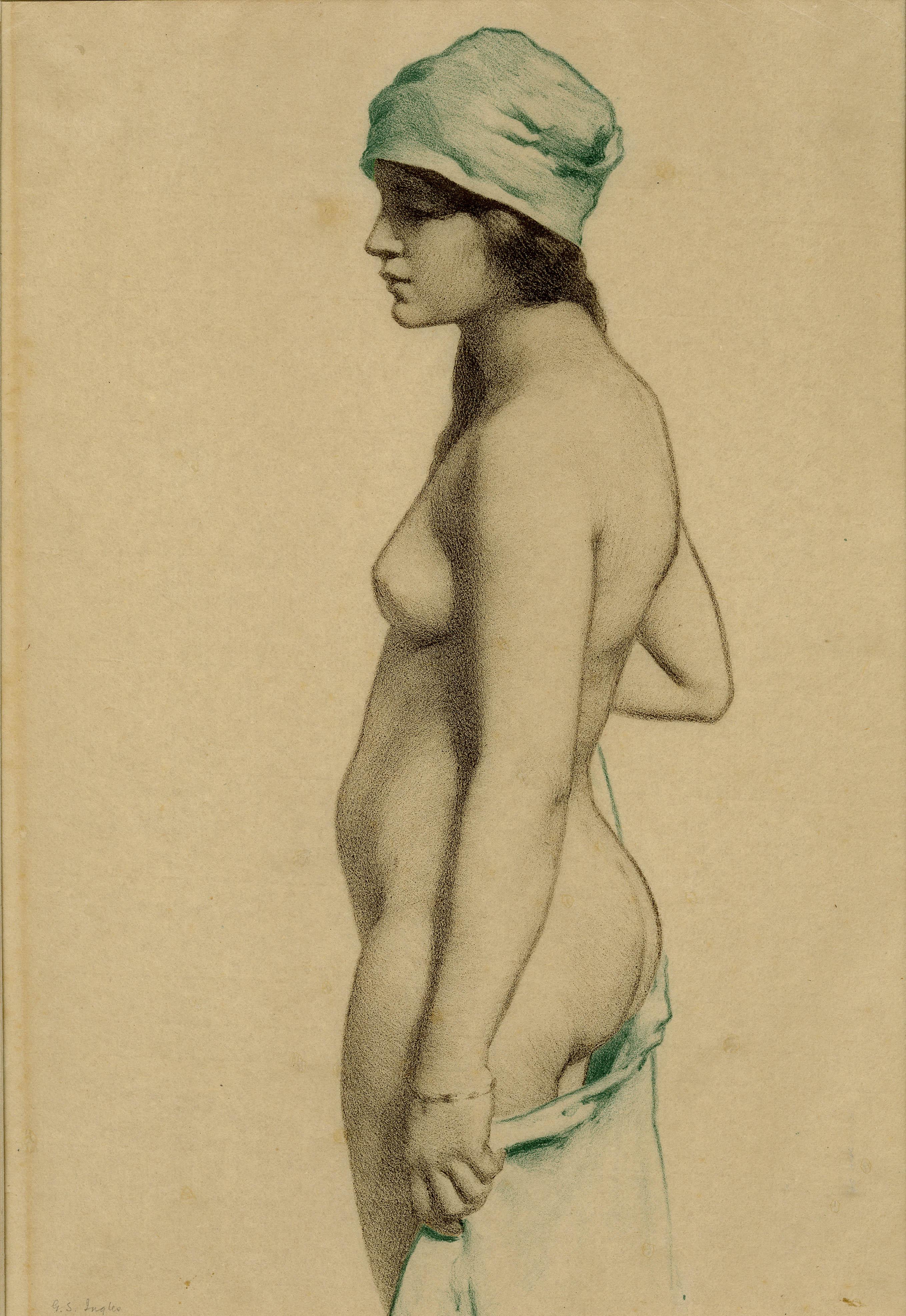 Nude with Headdress and Drape - Art by George Scott Ingles