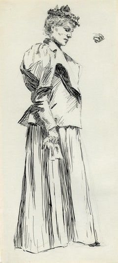 Femme debout de profil