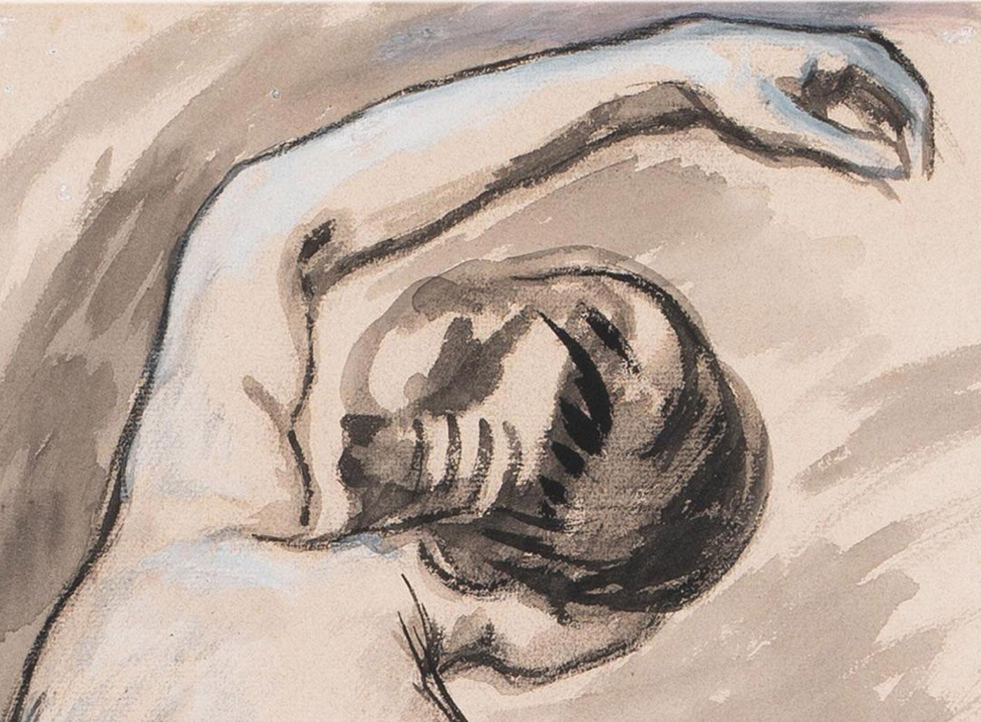 Femme assise nue avec un bras lev au-dessus de sa tte Sitzender weiblicher Akt ... (Französische Schule), Art, von Henri Lebasque
